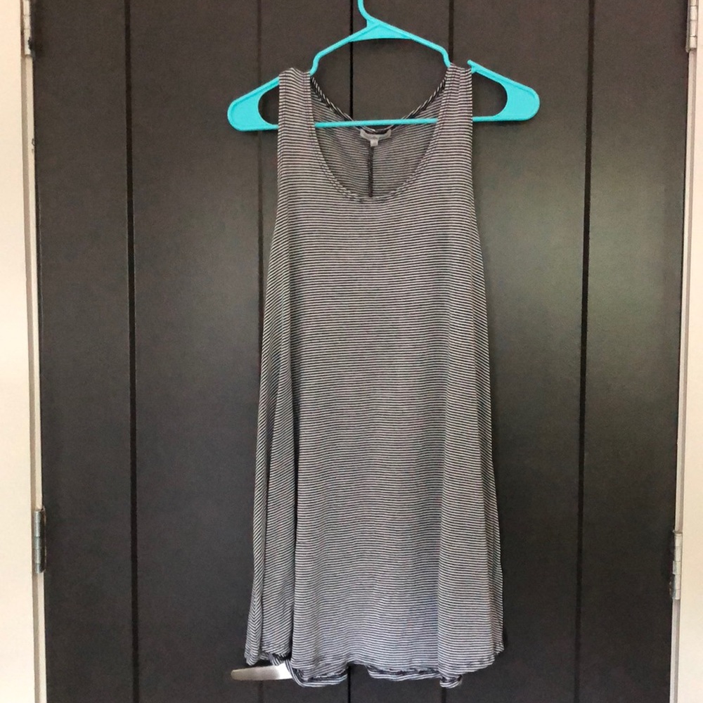 Black and white striped dress